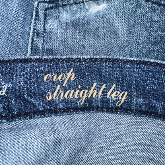 7 For All Mankind Women’s Distressed Blue Crop Straight Leg Jeans Size 28 - Picture 16 of 16